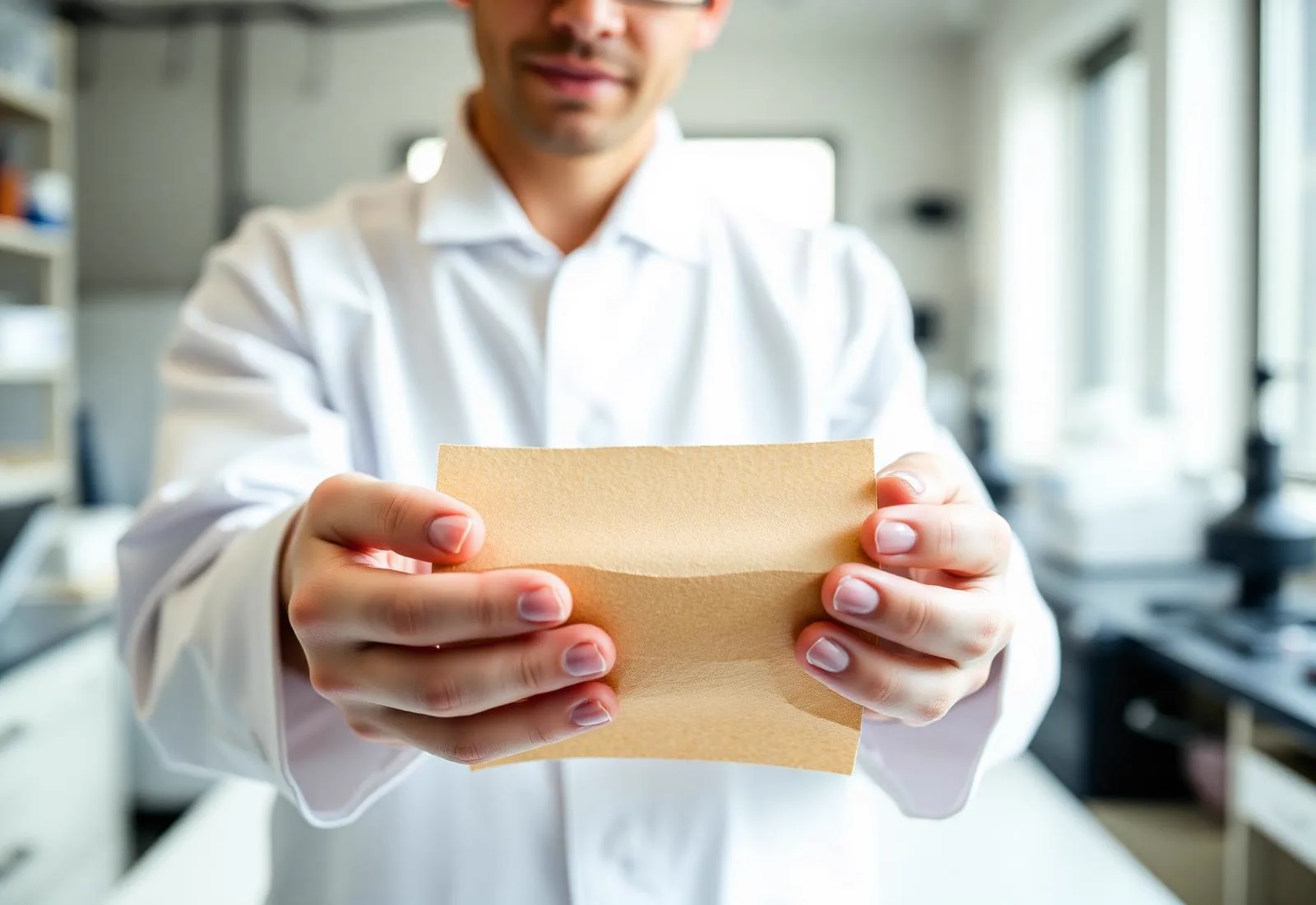 Lab-pressed paper sheet